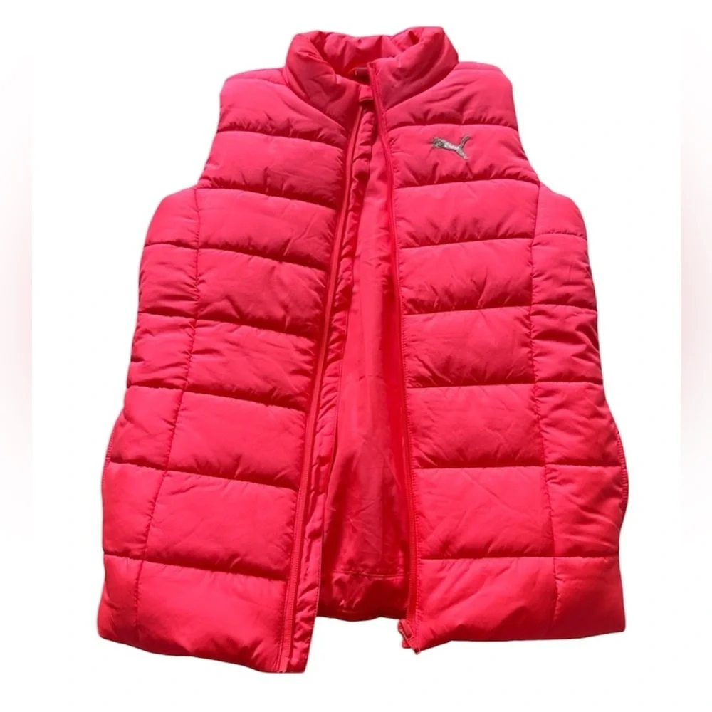 Puma Girl Bundle - Quilted Puffer Vest Fluorescent Hot Pink 10/12, Sweatshirt 7